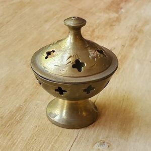 Vintage Brass Incense Burner 70s Boho Decor
